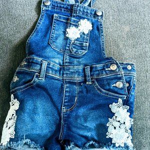 Little girls Jean Short overalls